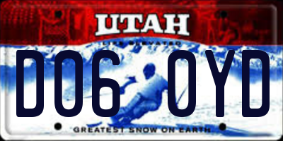 UT license plate D060YD