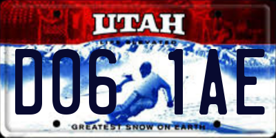 UT license plate D061AE