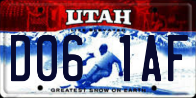UT license plate D061AF