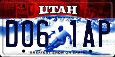 UT license plate D061AP