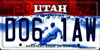 UT license plate D061AW