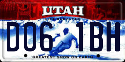 UT license plate D061BH