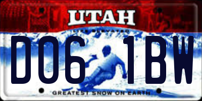 UT license plate D061BW