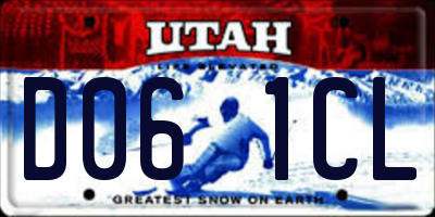 UT license plate D061CL