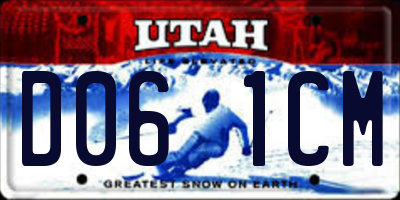 UT license plate D061CM