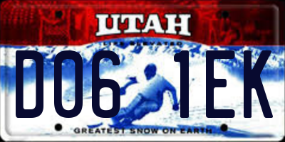 UT license plate D061EK