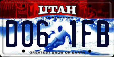 UT license plate D061FB