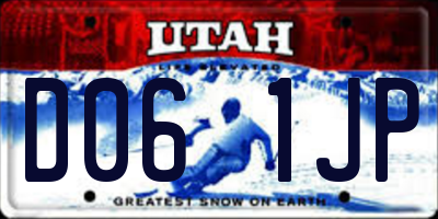 UT license plate D061JP