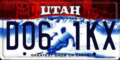UT license plate D061KX