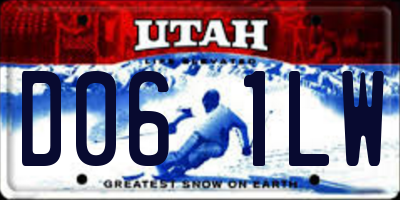 UT license plate D061LW