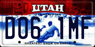 UT license plate D061MF