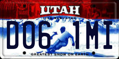 UT license plate D061MI