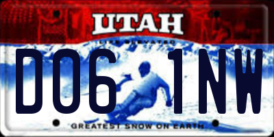 UT license plate D061NW