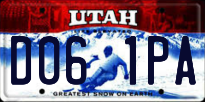 UT license plate D061PA