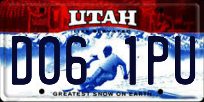 UT license plate D061PU