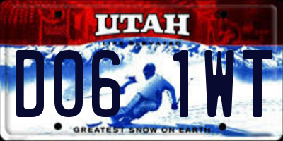 UT license plate D061WT