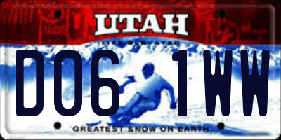UT license plate D061WW