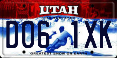 UT license plate D061XK