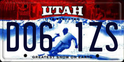 UT license plate D061ZS