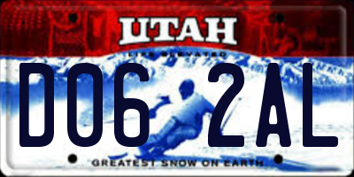 UT license plate D062AL