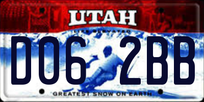 UT license plate D062BB