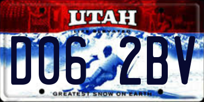 UT license plate D062BV