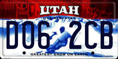 UT license plate D062CB