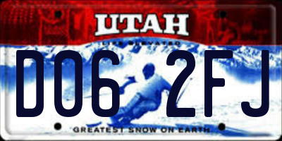 UT license plate D062FJ