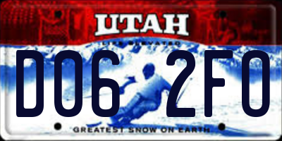 UT license plate D062FO