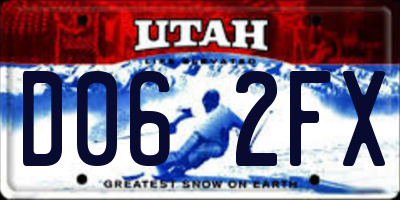 UT license plate D062FX