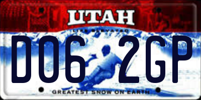 UT license plate D062GP
