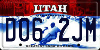 UT license plate D062JM