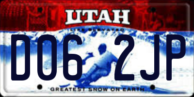 UT license plate D062JP