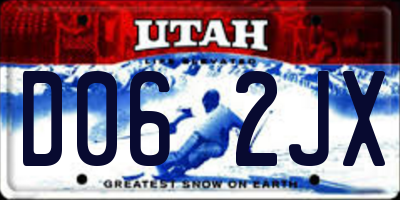 UT license plate D062JX