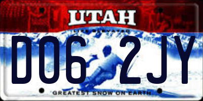 UT license plate D062JY