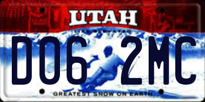 UT license plate D062MC