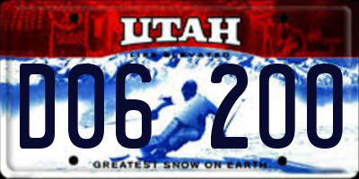 UT license plate D062OO