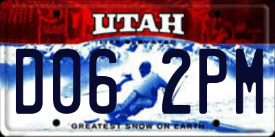 UT license plate D062PM