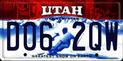 UT license plate D062QW