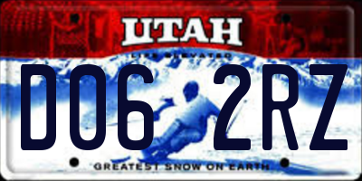UT license plate D062RZ