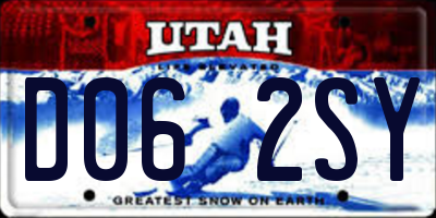UT license plate D062SY