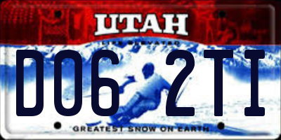 UT license plate D062TI