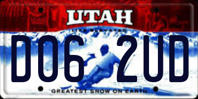 UT license plate D062UD