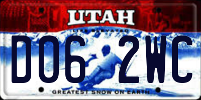 UT license plate D062WC