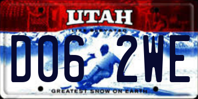 UT license plate D062WE