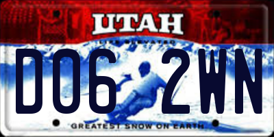 UT license plate D062WN
