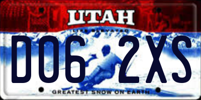 UT license plate D062XS