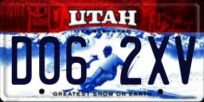 UT license plate D062XV