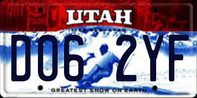 UT license plate D062YF