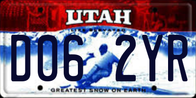 UT license plate D062YR